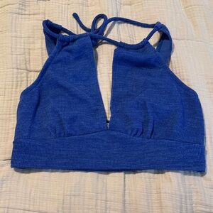 12th Tribe Royal Blue Knit Crop Top